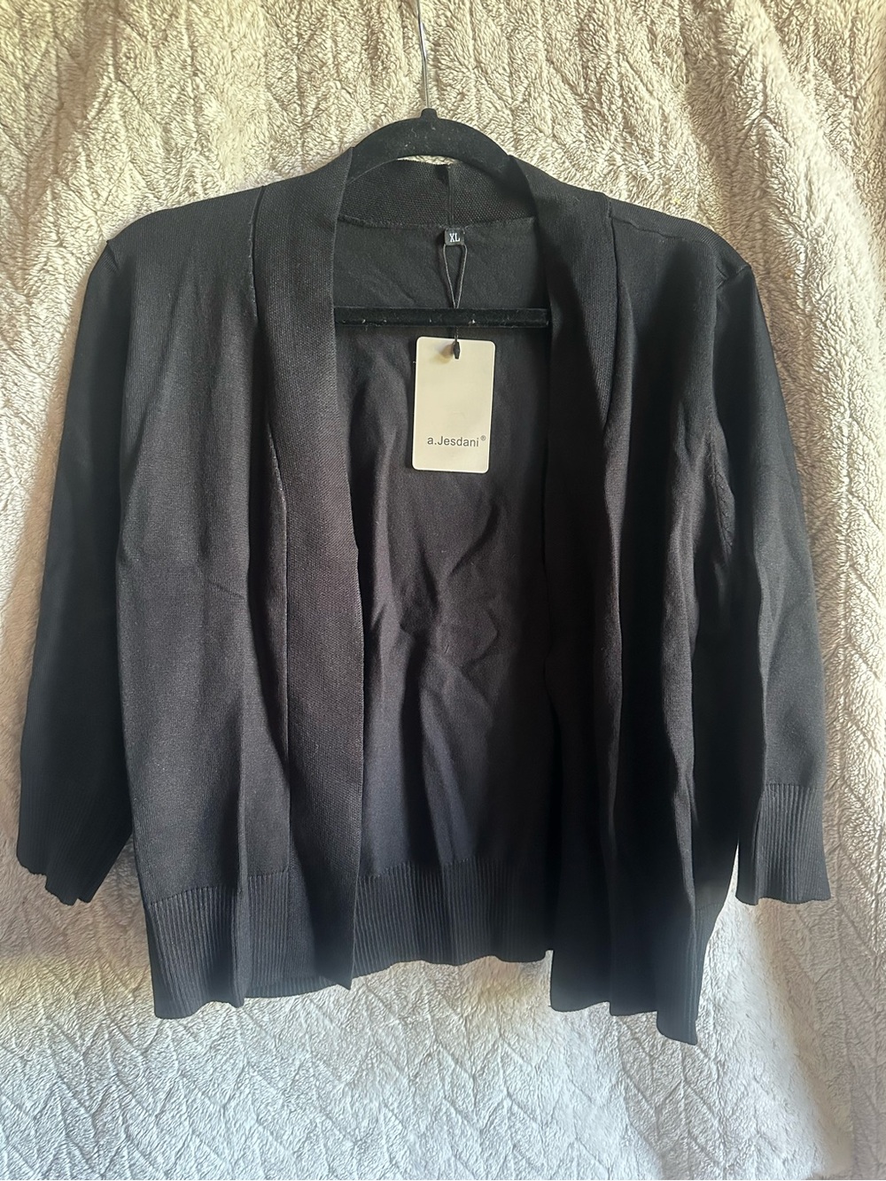 a.Jesdani Black Open-Front Women's Cardigan Jacket